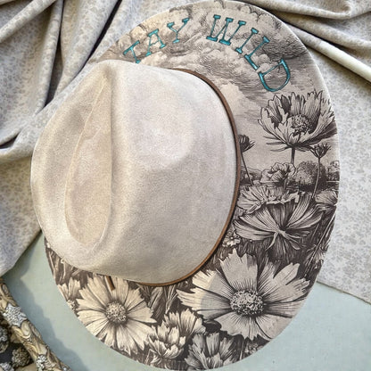 Stay Wild Stone Grey Wide Brim Fedora Hat