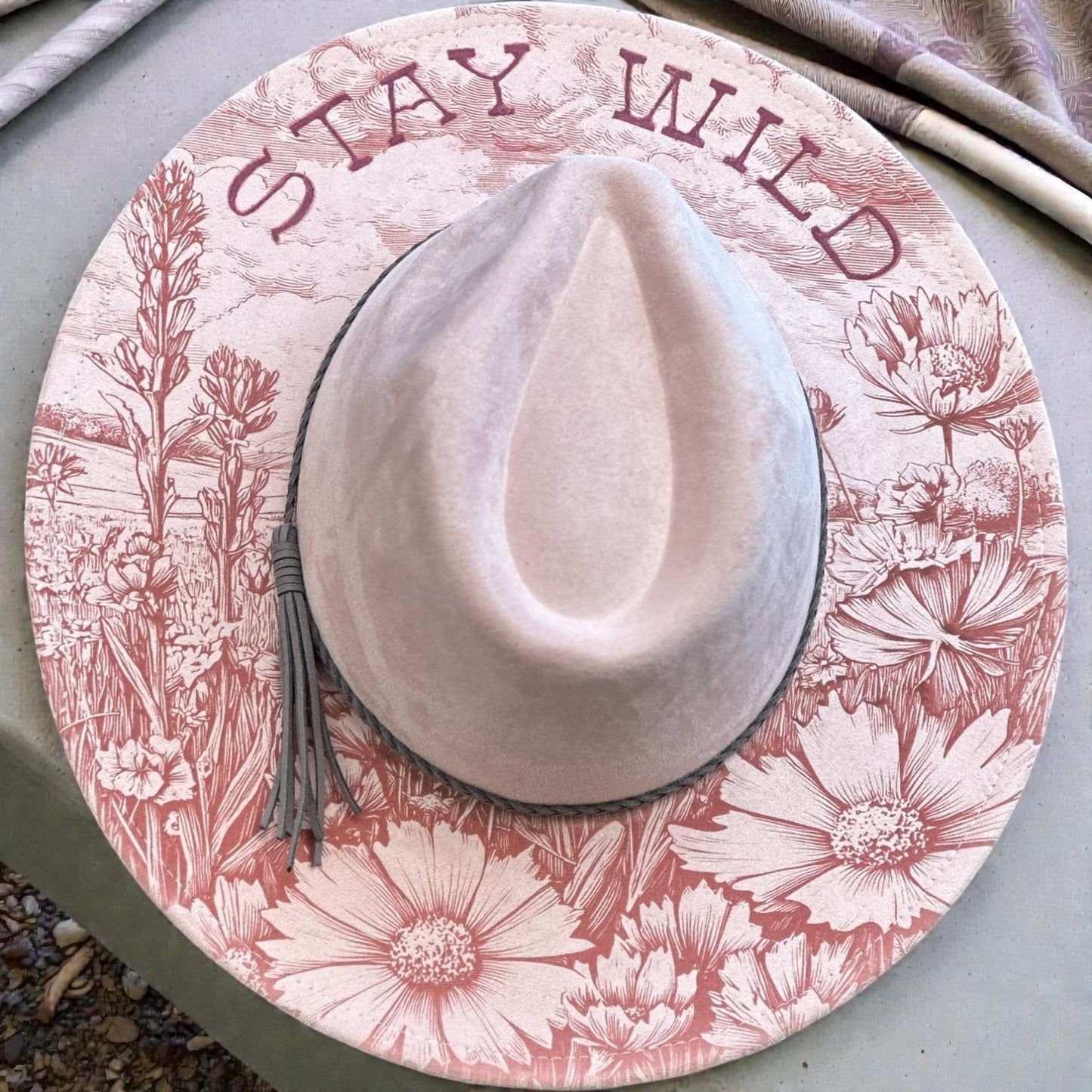 Stay Wild Pink Wild Brim Fedora Hat