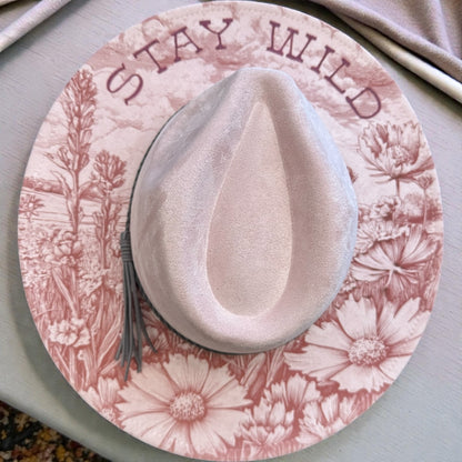 Stay Wild Pink Wild Brim Fedora Hat