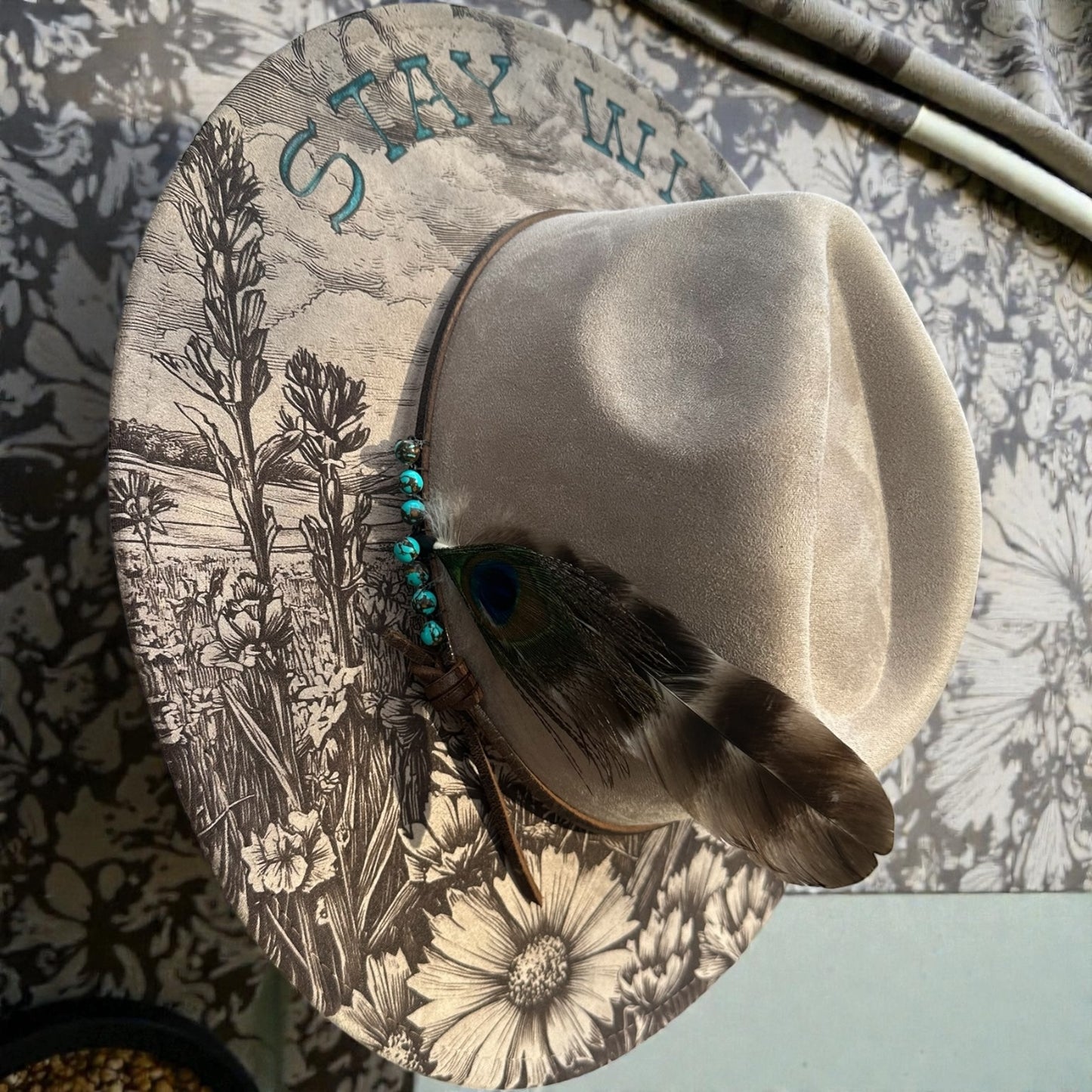 Stay Wild Stone Grey Wide Brim Fedora Hat