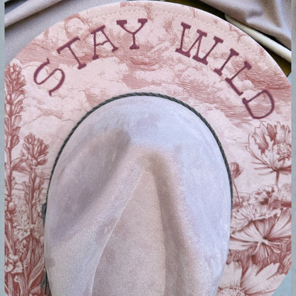 Stay Wild Pink Wild Brim Fedora Hat
