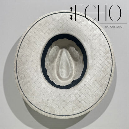 Spirit of the Hunt Engraved Vegan Suede Wide Brim Fedora